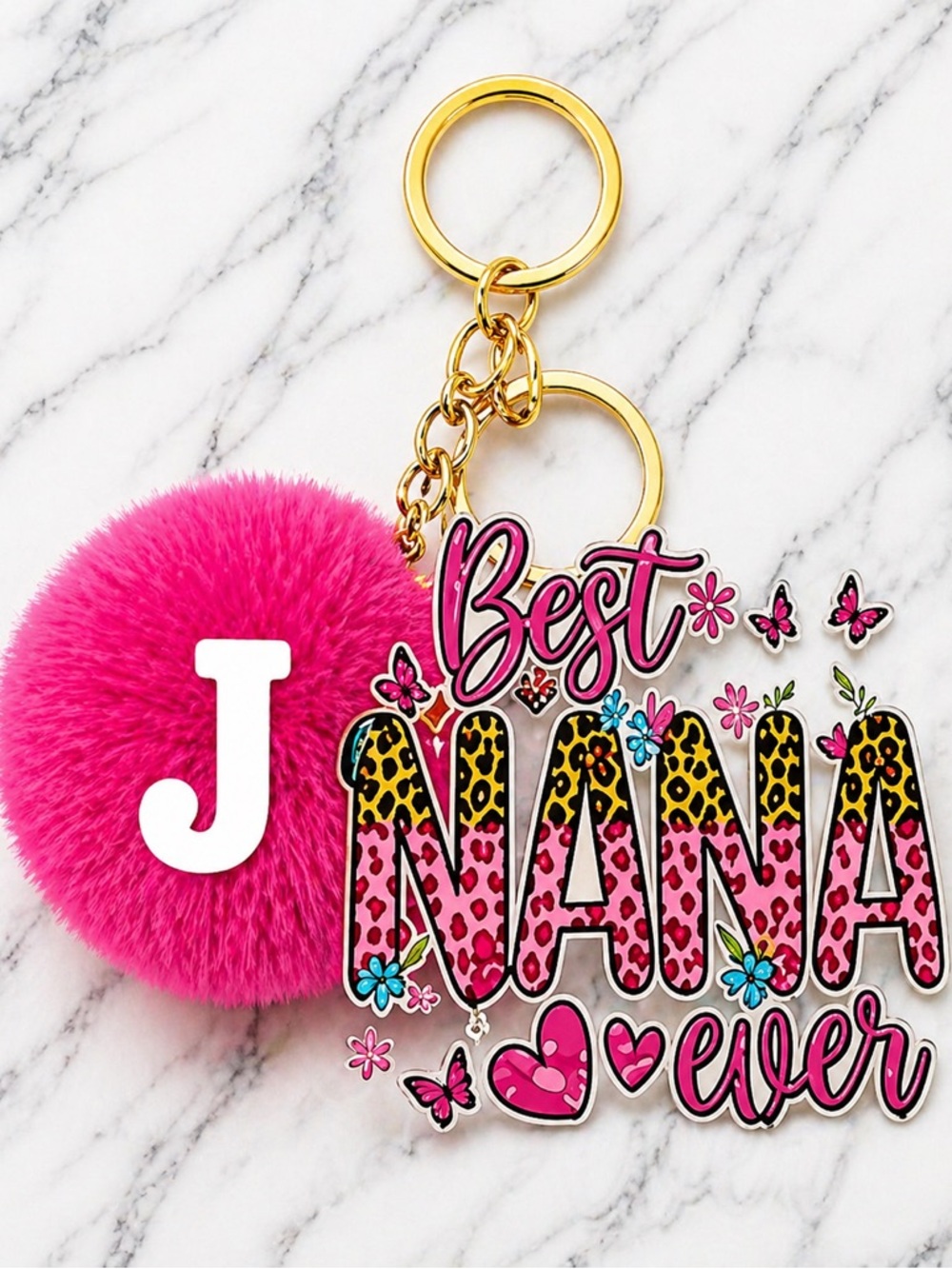Hand-Crafted Pom Pom Lobster Claw Keychain Bag Charm | Gold Hardware - Picture 11 of 12